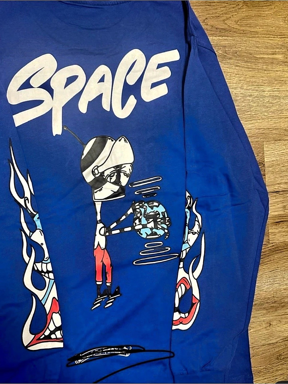 Chrome Hearts x Matty Boy Space Long-Sleeve T-Shirt Blue
